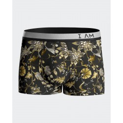 BOXER MOTIFS FLEURIS KAKI/NOIR - IMPETUS