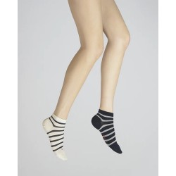 SOCQUETTES EN SOIE RAYÉES - BERTHE AUX GRANDS PIEDS