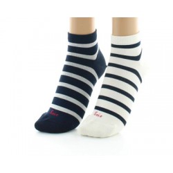 SOCQUETTES EN SOIE RAYÉES - BERTHE AUX GRANDS PIEDS