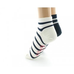 SOCQUETTES EN SOIE RAYÉES - BERTHE AUX GRANDS PIEDS