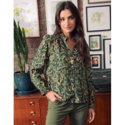 CHEMISIER "BETTY" VERT BOUTEILLE - JULIE GUERLANDE