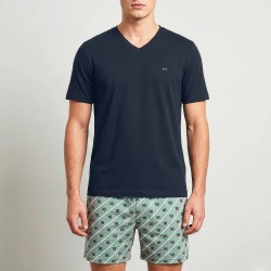 PYJAMA SHORT BLEU MARINE / VERT - EDEN PARK