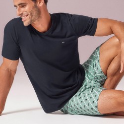 PYJAMA SHORT BLEU MARINE / VERT - EDEN PARK