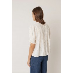 CHEMISE À MANCHES COURTES BEIGE - INDI&COLD