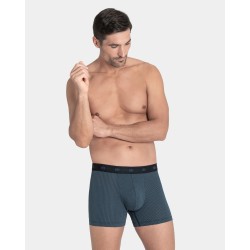 BOXER BLEU IMPRIMÉ EN COTON MODAL - IMPETUS