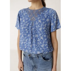 BLOUSE MANCHES COURTES BLEUE - INDI&COLD