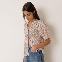 BLOUSE MANCHES COURTES BOHÈME - INDI&COLD