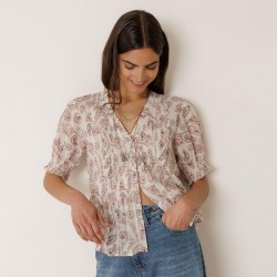 BLOUSE MANCHES COURTES BOHÈME - INDI&COLD