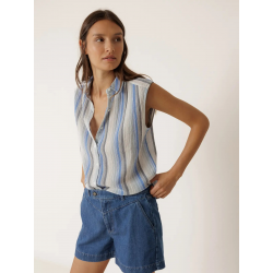 BLOUSE SANS MANCHE BLEUE - INDI&COLD
