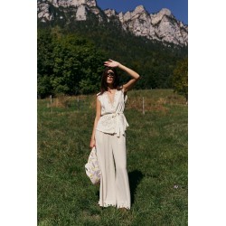 PANTALON FLUIDE UNI CRÈME - INDI&COLD