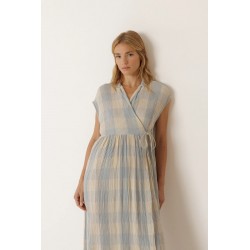 ROBE LONGUE PORTEFEUILLE VICHY - INDI&COLD