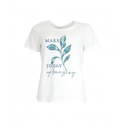 T-SHIRT BLANC IMPRIMÉ - JULIE GUERLANDE