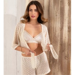 BOLÉRO EN CROCHET SEVENTIES CHANVRE - ANTIGEL